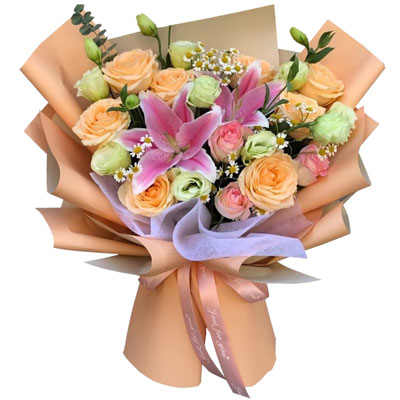 南阳11朵玫瑰桔梗百合，陪你每个季节